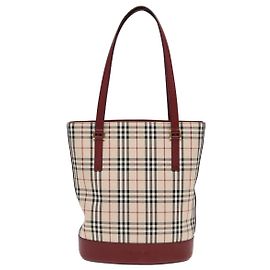 Burberry Nova Check Tote Canvas and Leather Beige