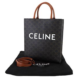 Céline Cabas vertical petit Triomphe de Celine sac à main 2-en-1 Marron