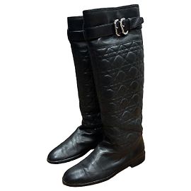 Dior Cannage de Couro Preto 40,5 Preto