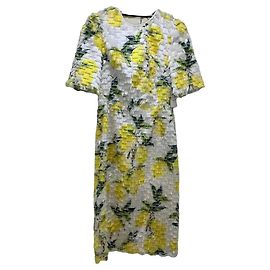 Robe midi Dolce & Gabbana imprimé citron blanc et jaune Multicolore