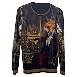 Dolce & Gabbana Royal Fox Pullover schwarz Schwarz
