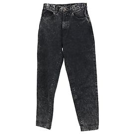 Vaqueros Mom fit acid wash Céline negros de algodón Negro