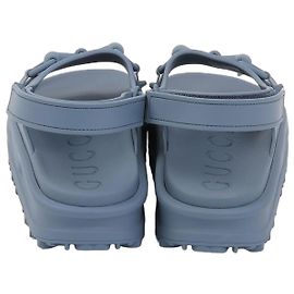 Gucci Horsebit Rubber Platform Sandals Navy Blue Navy blue