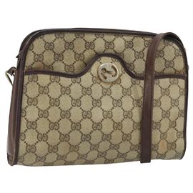 Gucci Borsa a Spalla GG Supreme PVC Beige Oro Auth ka3220 Beige D'oro