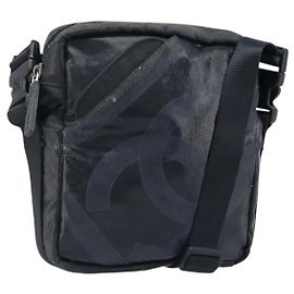 CHANEL Shoulder Bag Coated Canvas Black CC Auth bs34014 Black