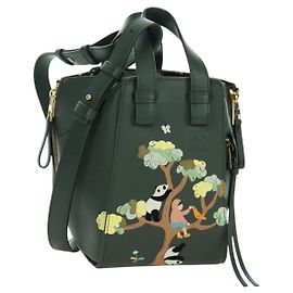 Loewe Sac à main compact Hammock en cuir 2 en 1 vert or Auth 167114SM Doré Vert