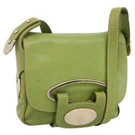 BALLY Bolsa de Ombro de Couro Verde Claro Auth BA11358A Verde claro