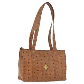 Sac tote MCM Logogram Vicetos PVC Marron Or Auth BA10940 Marron Doré