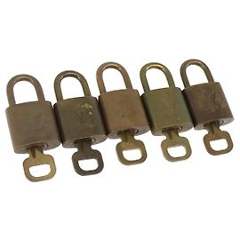 LOUIS VUITTON Set di 5 Lucchetti in metallo Oro LV Auth 167111 D'oro