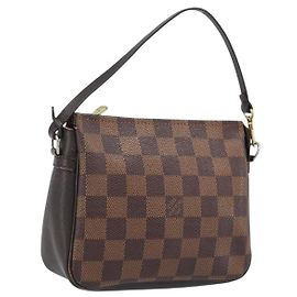 LOUIS VUITTON Neceser de maquillaje Damier Ebene N51982 LV Auth ep13748 Damier ebene