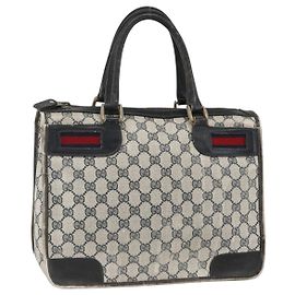 Borsa a mano Gucci GG Supreme Sherry Line in PVC blu navy e oro Auth BSZ273 D'oro Blu navy