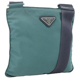 Borsa a Spalla PRADA Nylon Verde Argento Auth BSZ242 Argento Verde