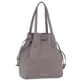 Tote Bag aus Leder Grau Gold Authentisch Jimmy Choo 174059 Braun Golden
