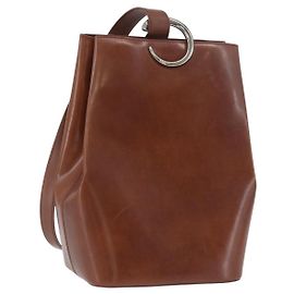 Borsa a Spalla Cartier in Pelle Marrone Argento Auth 174111 Marrone Argento