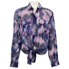 Isabel Marant Etoile Lila Multi Nath Knotenfront-Bluse Isabel Marant Étoile Lila