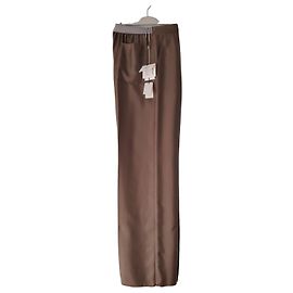 HERMÈS PANTALONI PYJAMA IN SETA. Cachi