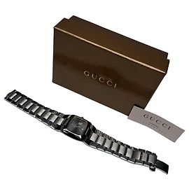 Vintage Gucci Stahl Quarz Uhr Silber Silber
