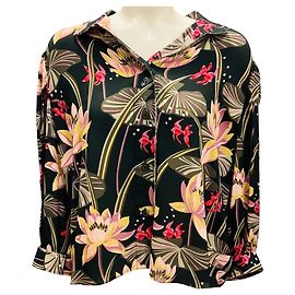 Blouse noire à imprimé tropical multicolore Loewe x Paula's Ibiza Noir