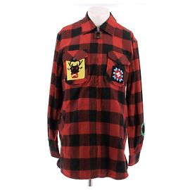 JW Anderson Camicia a quadri rossi e neri in lana Rosso