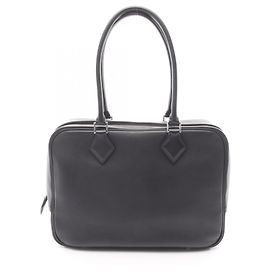 Bolsa Plume Hermès, Couro, Couro de bezerro (Veau Swift), Feminino, Preto Preto