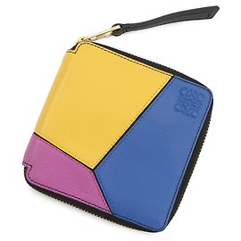 Loewe fold wallet, Anagram Puzzle, compact zip leather. LOEWE wallet. Black