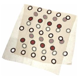 Bulgari Sciarpa in chiffon di seta BVLGARI - Beige x Rosso Rosso