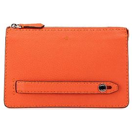 Clutch de couro Selleria da Fendi Laranja