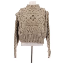 Isabel Marant Beige Wollpullover mit Stehkragen Beige