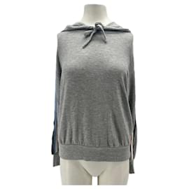 Autre Marque Grauer Sweatshirt mit farbiger Band Grau