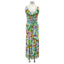 Escada Robe longue à motifs multicolore Multicolore