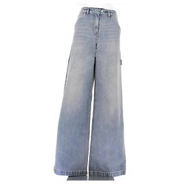 Courreges Hellblaue Baggy-Jeans Blau