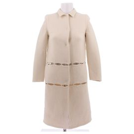 Prada Weißer Wollmantel Weiß