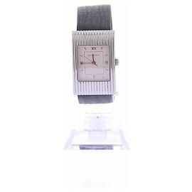 Boucheron Orologio "Reflet" in acciaio e pelle nera Nero