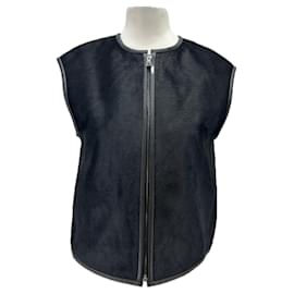 Autre Marque Schwarze Felllederjacke Schwarz