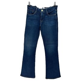 Frame Denim Jean "Le cropped mini boot" Blu