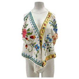 Farm Rio Top in cotone ricamato con nodo Multicolore