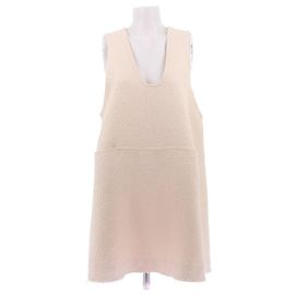 Autre Marque ELEH Creme Kleid ärmellos V Ausschnitt Beige
