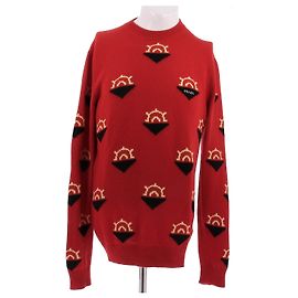 Prada Roter Pullover mit Mustern aus Wolle und Kaschmir Rot