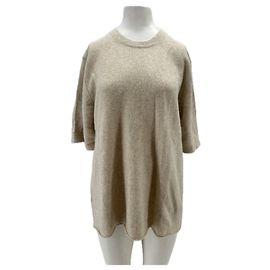 Autre Marque Pull manche courte gris "Raven" en laine Gris