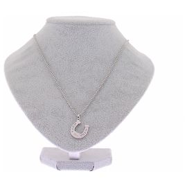 Colar Dior de Ferradura Prateado Metal Prata