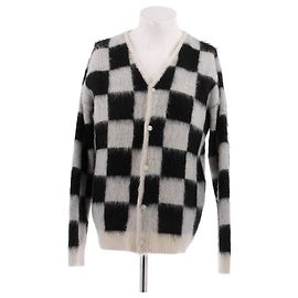 Autre Marque Karierte Mohair-Cardigan Schwarz