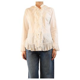 Ermanno Scervino Weiße Rüschbluse - Größe UK 10 Andere