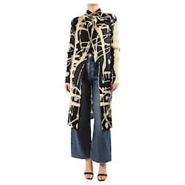 Pleats Please Black patterned duster - size OS Black