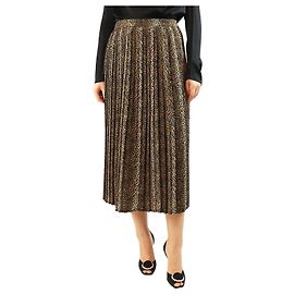 Céline Leopard print pleated skirt - size UK 10 Brown