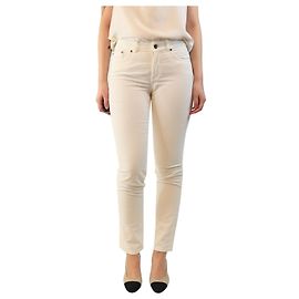 Loro Piana Pantalones de corduroy blancos de pierna ajustada - talla UK 10 Blanco