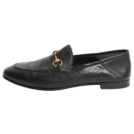 Gucci Schwarze Leder-Pantoletten mit Pferdebit - Größe EU 39 Schwarz