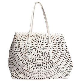 Alaïa White laser-cut tote bag White