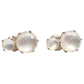 Autre Marque Silver rock candy 2-stone earrings Silvery