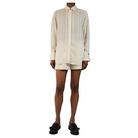 Rebecca Taylor Cream stripe button-up set - size XS Cream