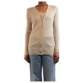 Miu Miu Neutrale Baumwollcardigan - Größe UK 8 Andere